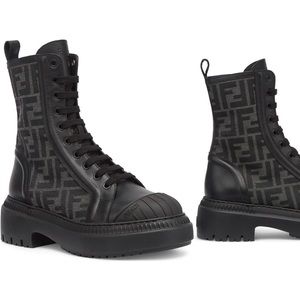 Fendi - FF Domino Cap Toe Combat Boot